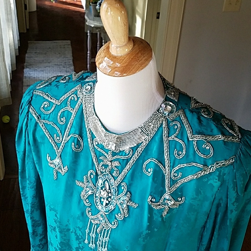 Vintage 80's Glam D'Ore beaded dress
